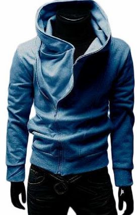 SaySure High Collar Mens Jacket Top Brand ,Mens Dust Coat Hoodies Clothes sweater/overcoat/outwear (COLOR : BLUE)