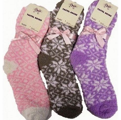 SB 6 pair ladies girls womens feather touch soft touch socks thermal socks bed socks beutiful colours