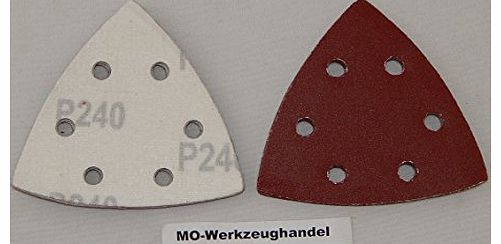 SBS Velcro Sanding Triangles / 93 x 93 x 93 mm / Granulation 240 / for 6-Hole Delta Sanders / Pack of 100