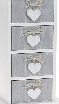 SC Gifts QUALITY PROVENCE GREY SHABBY CHIC 4 DRAWER MINI CHEST HOME DECOR NEW amp; BOXED