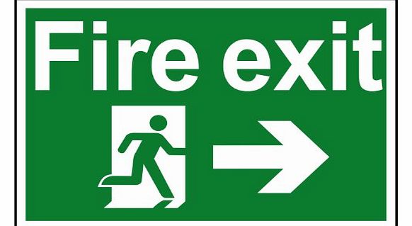 1504 300 x 200mm PVC Fire Exit Running Man Arrow Right Sign