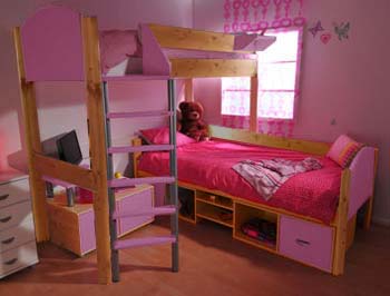 Scandinavian House Ltd Stompa Combo Kids Natural Storage Bunk Bed in