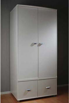 Scandinavian House Ltd Stompa Combo Kids White 2 Door 2 Cube Wardrobe