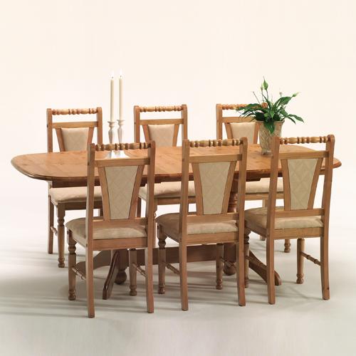 Scandinavian Pine Knightsbridge Dining Set (Extending Table   6 Chairs)