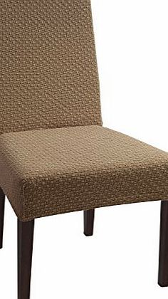 SCHEFFLER-HOME Jacquard Elasticated chair cover - slipcover stretch cover protector - Pack of 2 - Jacquard Beige-Sand