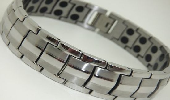 Schmoking Hot Deals 4 U Mens Stainless Steel Magnetic Bracelet In Gift Pouch, **42 Magnets** Arthritis Aid, Pain Relief