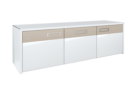 S1 3SK TV Cabinet - Gloss White Slate