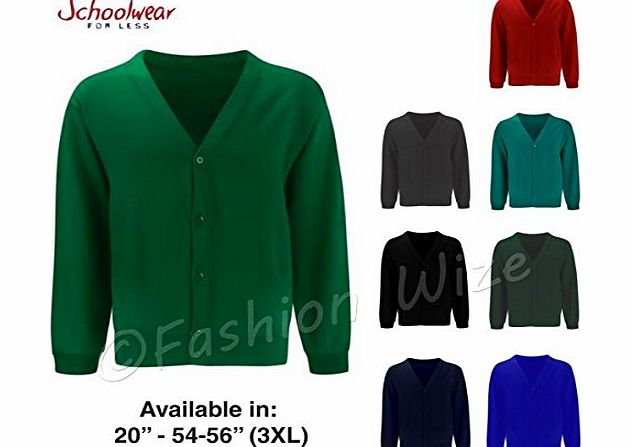 Boys Girls Mens School Fleece Cardigan Sweatshirt Uniform (Ages 2-16 + Adult Sizes)