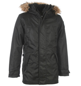 Schott Alaska Black Hooded Jacket