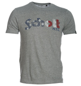 Schott Americana Logo Grey T-Shirt