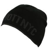 Schott Black/Anthracite Reversible Beanie Hat