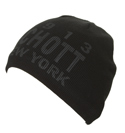 Schott Black Beanie Hat with Printed Logo
