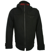 Schott Black Hooded Jacket
