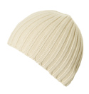 Schott Cream Ribbed Beanie Hat