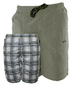 Schott Grey / Blue Check Reversible Shorts