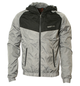 Schott Grey and Black Lightweight Hooded Jacket