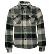 Schott Grey Check Long Sleeve Shirt
