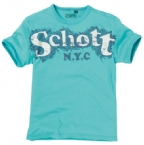 Schott Junior Print T-Shirt Turquoise