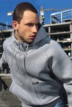 mens bonded fleece hooded top