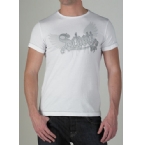 Schott Mens Large Print T-Shirt White