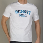 Schott Mens Logo T-Shirt White/Camo