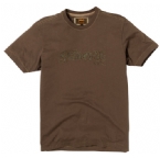 Schott Mens Small Applique T-Shirt Dark Khaki
