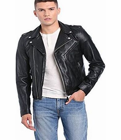 Schott NYC Mens LC1140 Leather Long Sleeve Jacket, Black, XX-Large