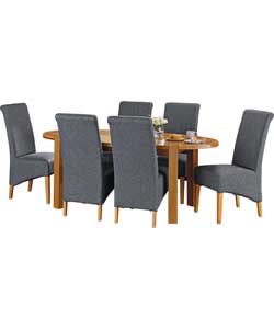 Barnes Oak Oval Dining Table & 6