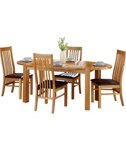 Schreiber Barnes Oak Oval Dining Table and 4