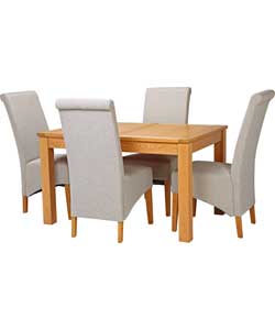 Oak Effect Dining Table & 4 Natural