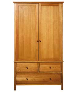 Schreiber Windsor 2 Door 3 Drawer Wardrobe - Oak