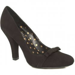 Schuh Female Betty Bow Court Suede Upper Evening in Black