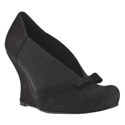 Schuh Female Boca Elastic Bow Wedge Suede Upper in Black