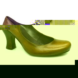 Schuh Female Capricorn Bar Cut Out Leather Upper Low Heel in Brown