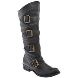 Female Cooper 4 Buckle Boot Leather Upper Casual in Black, Navy, Tan