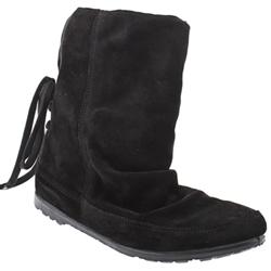 Schuh Female Cory Fur Tie Suede Upper Casual in Black, Grey, Tan