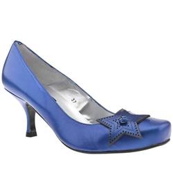 Female Cosmos Star Court Leather Upper Low Heel in Blue