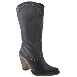 Schuh Female Gisu Stud Cowboy Leather Upper Casual in Dark Grey, Purple