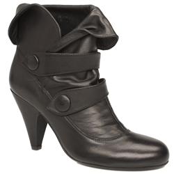 Schuh Female Karrie Button Ank Leather Upper in Black, Grey, Purple