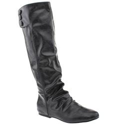 Schuh Female Lexi Button Knee Manmade Upper Casual in Black