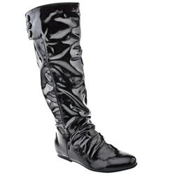 Schuh Female Lexi Button Knee Patent Patent Upper Casual in Black