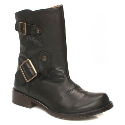 Schuh Female Marcelina Biker Ank Leather Upper Casual in Black, Brown