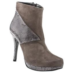 Schuh Female Michy Snake Panel Ankle Boot Suede Upper in Grey