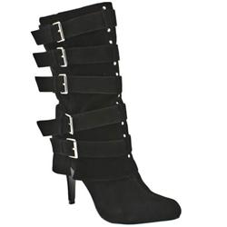 Schuh Female Missile 5 Buckle Calf Manmade Upper in Black