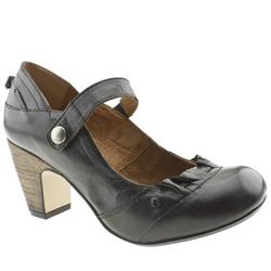 Schuh Female Modric Ruffle Bar Court Leather Upper Low Heel Shoes in Black, Peach