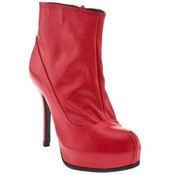 Schuh Female Pandora Platform Ankle Boot Leather Upper in Red