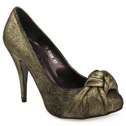 Schuh Female Penne Knot Court Leather Upper Evening in Gold