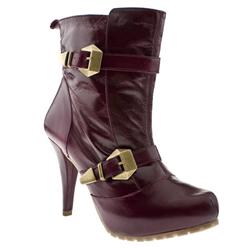 Female Pepa 2-buckle Ank Leather Upper ?40 plus in Burgundy