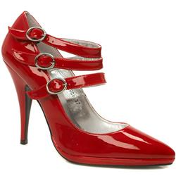 Schuh Female Psycho Pf 3-Strap Patent Upper Evening in Red