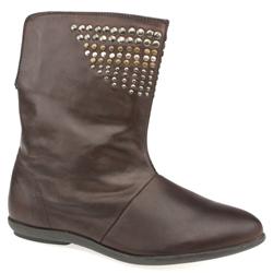 Schuh Female Robin Stud Ank Leather Upper Ankle in Brown